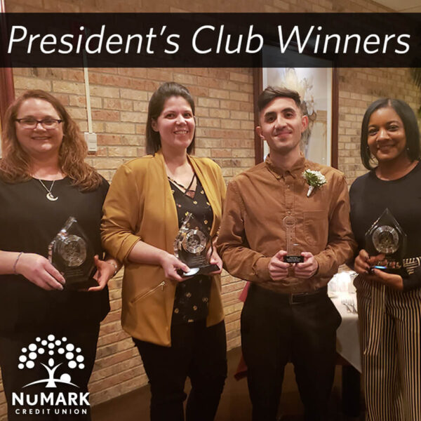 NuMark Credit Union 2020 Presidents Club and Rookie of the Year Winners