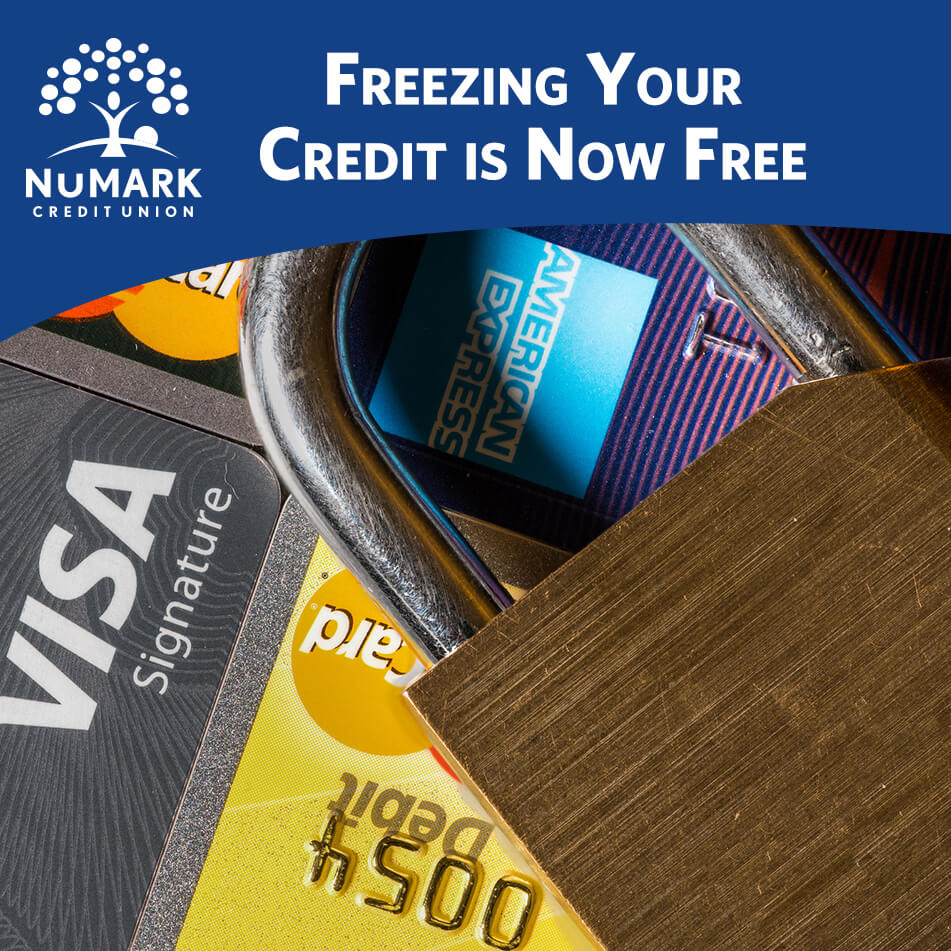 Brass padlock on credit cards from various card issuers